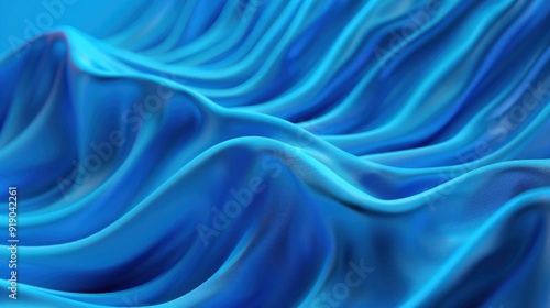 Wallpaper Mural Dynamic Blue Wave, a striking digital illustration featuring an abstract background of flowing blue waves, evoking a sense of movement and depth through intricate 3D rendering. Torontodigital.ca