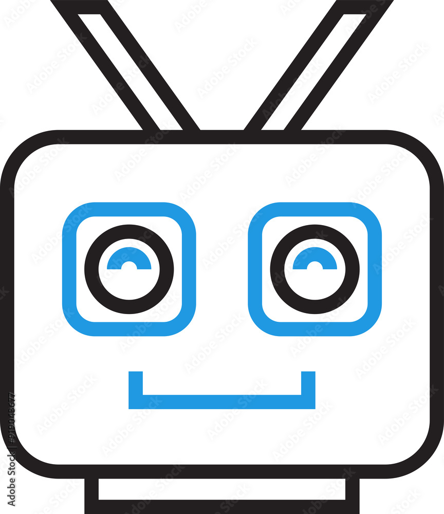 Robot Head Character Line Art Robot Head Character Line Art