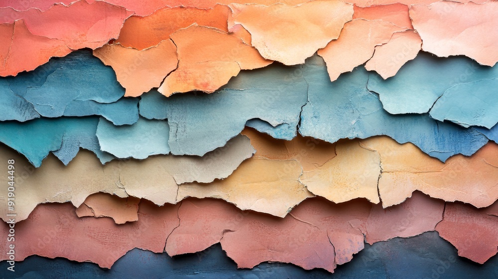 Abstract Layered Texture with Cracked Paint in Vibrant Hues Abstract Layered Texture with Cracked Paint in Vibrant Hues
