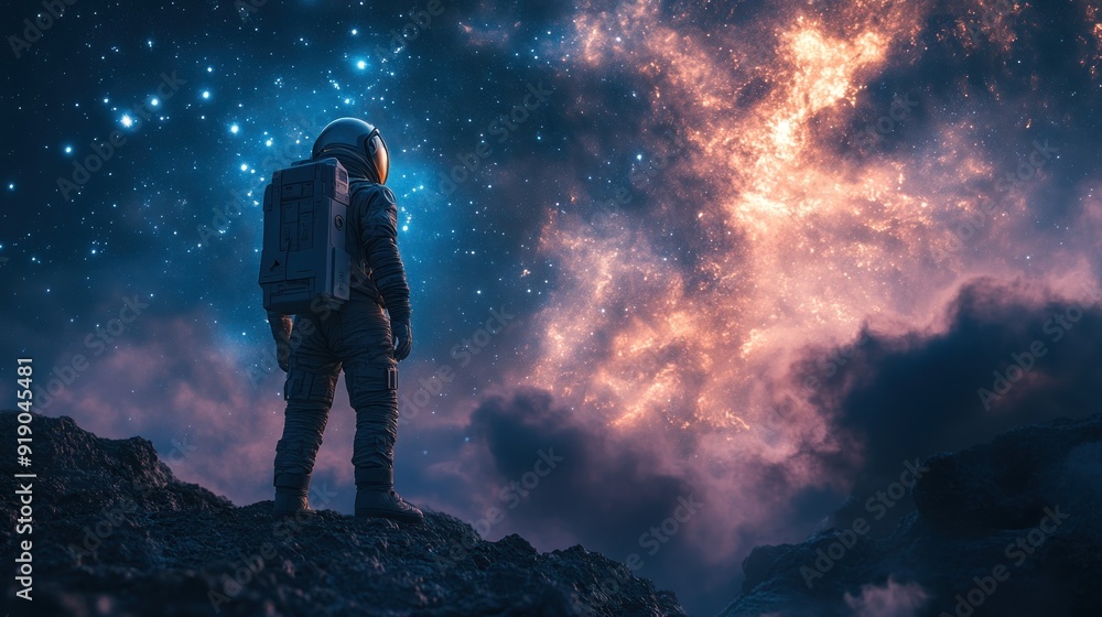 Astronaut Gazing at the Milky Way Astronaut Gazing at the Milky Way