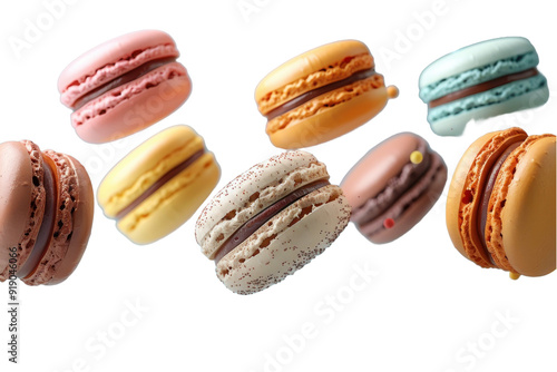 Wallpaper Mural Flying macaron isolated on a transparent background for web, banner, wallpaper Torontodigital.ca
