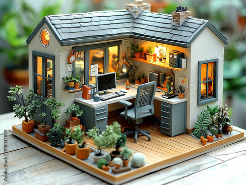 Miniature Office Diorama