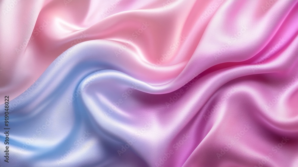 Fototapeta premium Abstract Background of Draped Pink and Blue Silk Fabric