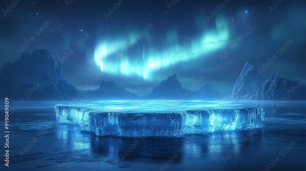 Ice Platform Under the Aurora Borealis Ice Platform Under the Aurora Borealis