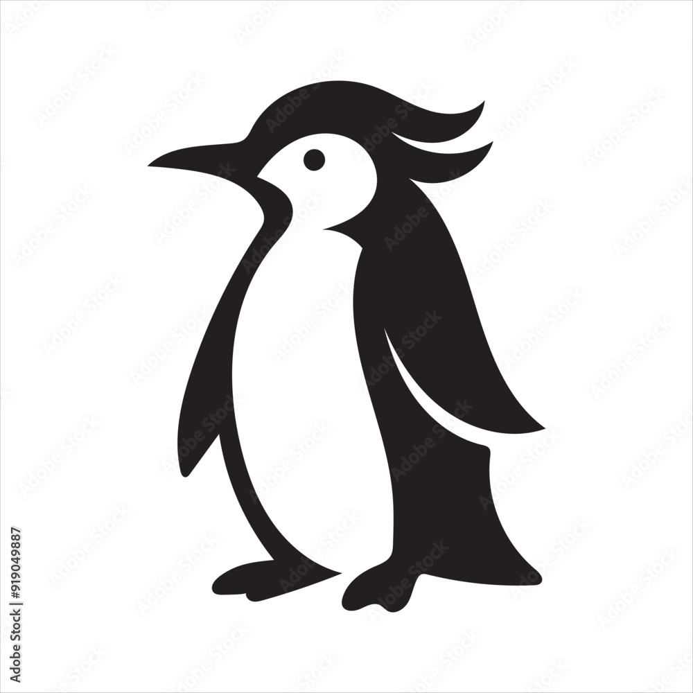 Naklejka premium penguin silhouettes vector