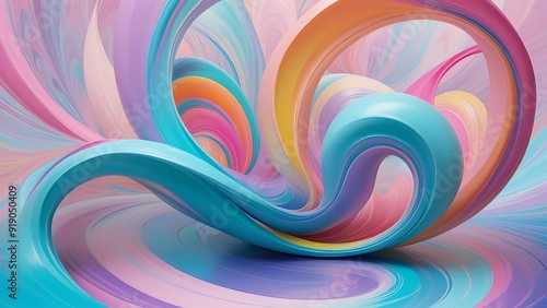 Abstract colorful background with swirls and lines. 3d rendering.