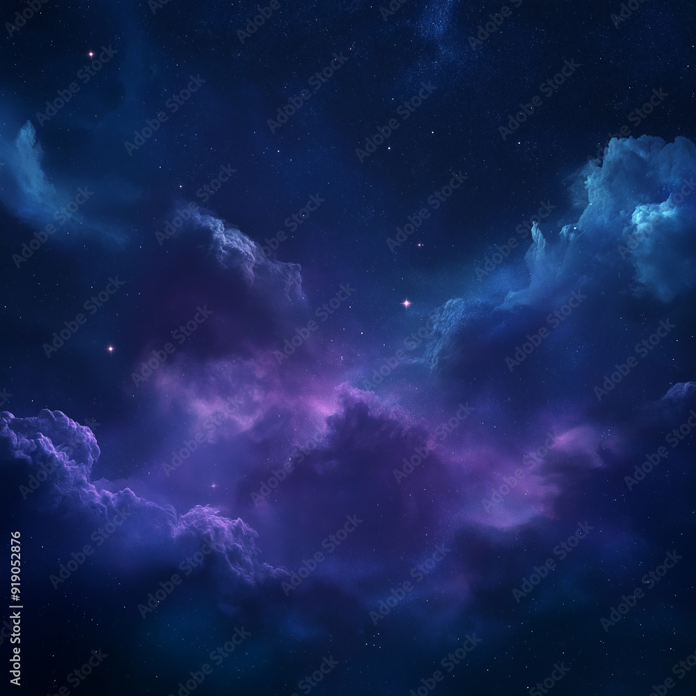 Obraz premium a dreamy night sky background filled with stars, constellations, and subtle auroras