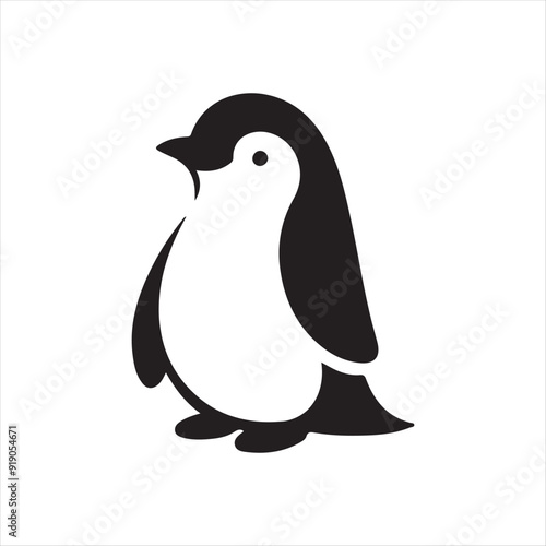 penguin silhouettes vector design, penguin icon.
