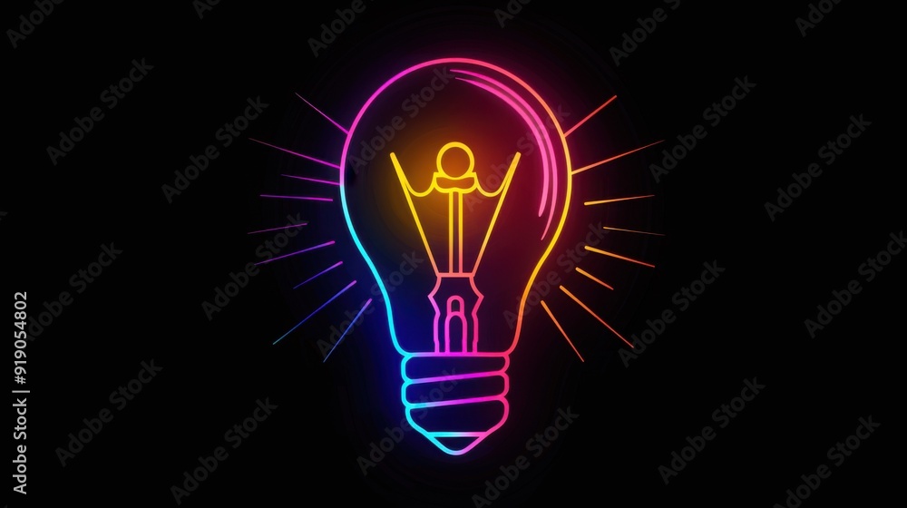 Concept idea. Business and light bulb, creative ideas and thinking in business Concept idea. Business and light bulb, creative ideas and thinking in business