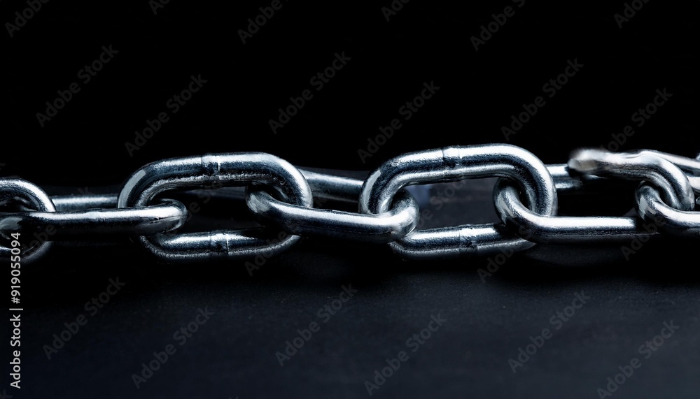 Fototapeta premium Strength in Steel: Close-Up of Metal Chain Links