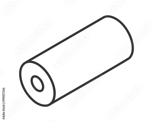 Textile roll vector icon. Paper tube illustration design for kitchen cleaning towel, carpet, scroll whatman, fabric.