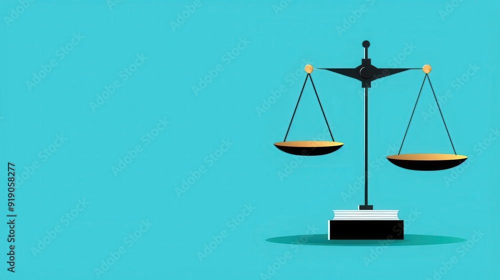 Policy framework, legal scales, flat design illustration Policy framework, legal scales, flat design illustration