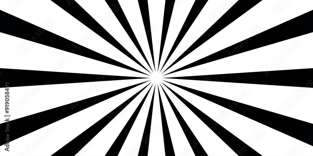 Starburst design. Sunburst texture. Abstract background with black line rays. Retro groovy banner. Isolated Vector illustration. Starburst design. Sunburst texture. Abstract background with black line rays. Retro groovy banner. Isolated Vector illustration.