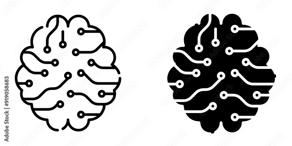 Neural Network editable stroke and solid web icon set. Neural Network icon vector illustration. Neural Network editable stroke and solid web icon set. Neural Network icon vector illustration.