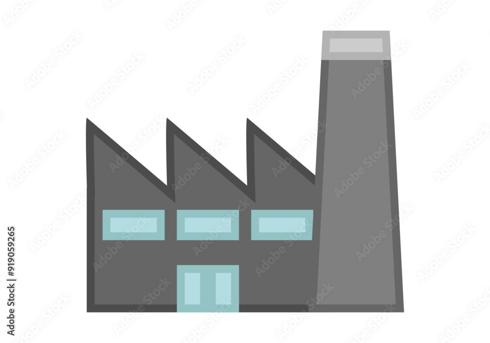Fábrica gris con nave industrial Fábrica gris con nave industrial