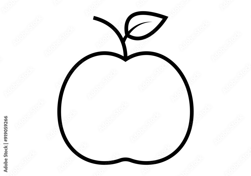 Icono negro de una manzana con una hoja Icono negro de una manzana con una hoja