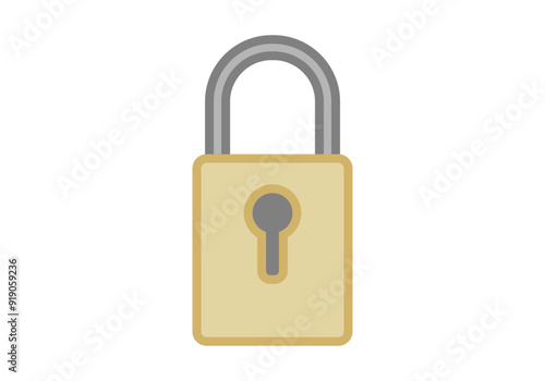 Candado de seguridad dorado cerrado