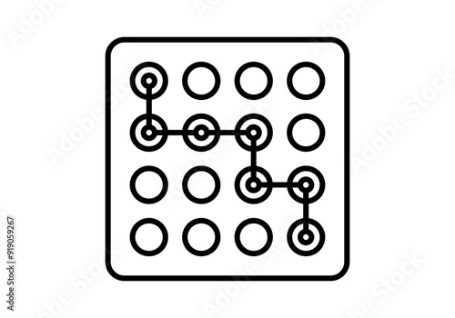 Icono negro de patrón de seguridad de móvil