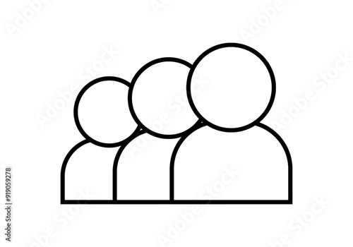 Icono negro de grupo de personas creciente