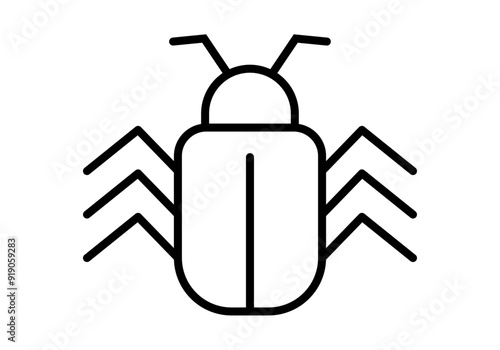 Icono negro de insecto o bicho en fondo blanco