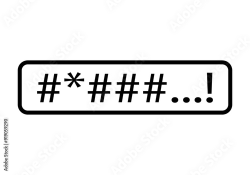 Icono negro de representación gráfica de insultos o palabras mal sonantes 