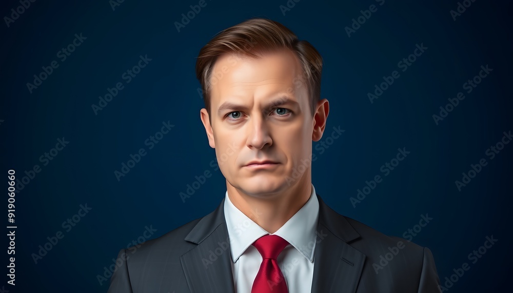 Professional Man in Suit on Dark Blue Background Professional Man in Suit on Dark Blue Background