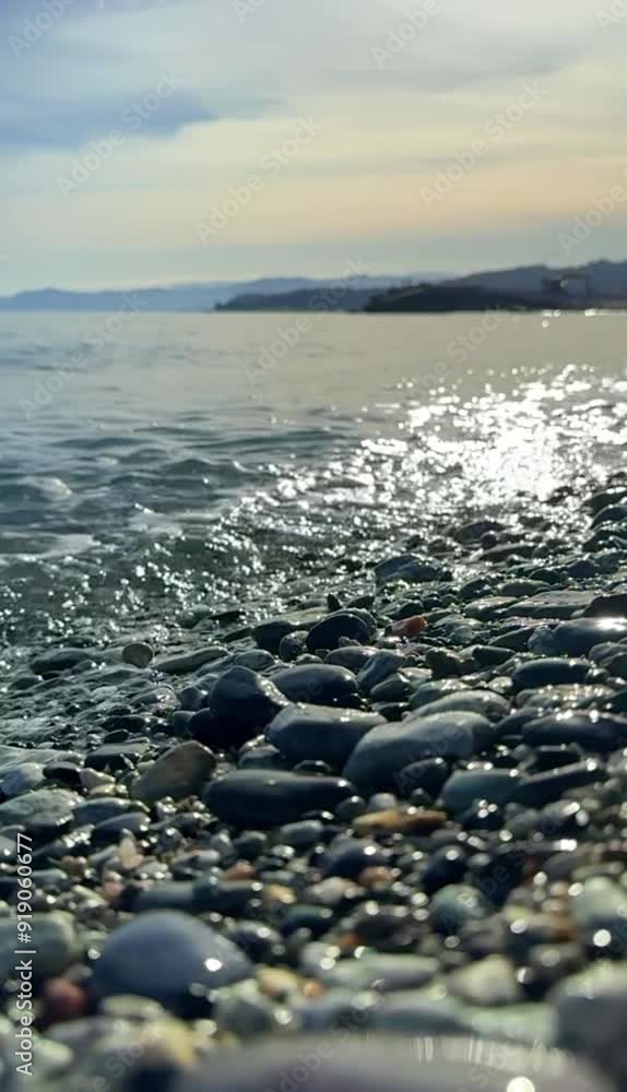 Beautiful view of the waves on the sea in Liguria, Italy. Slow motion Beautiful view of the waves on the sea in Liguria, Italy. Slow motion