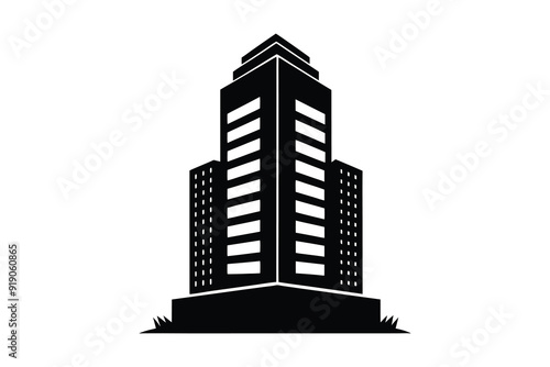 High rise Building Silhouette Illustration art