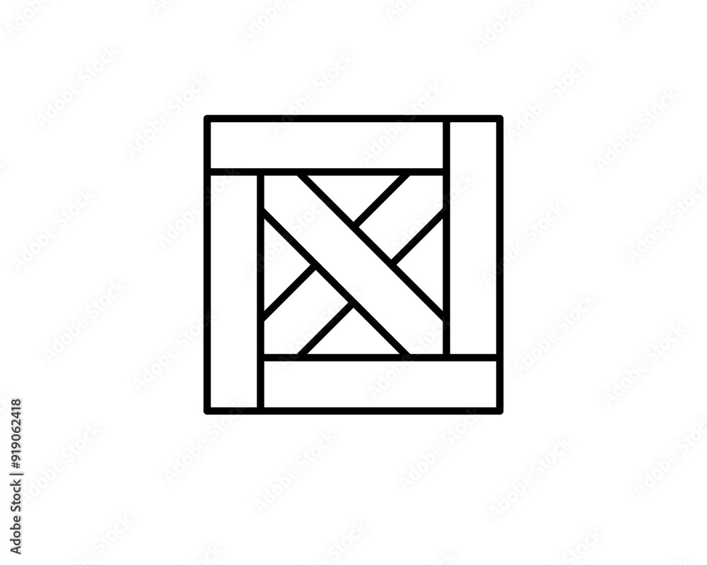 Delivery packaging vector icon. Cargo cardboard box icons. Carton package sign from line geometric shapes. Delivery packaging vector icon. Cargo cardboard box icons. Carton package sign from line geometric shapes.