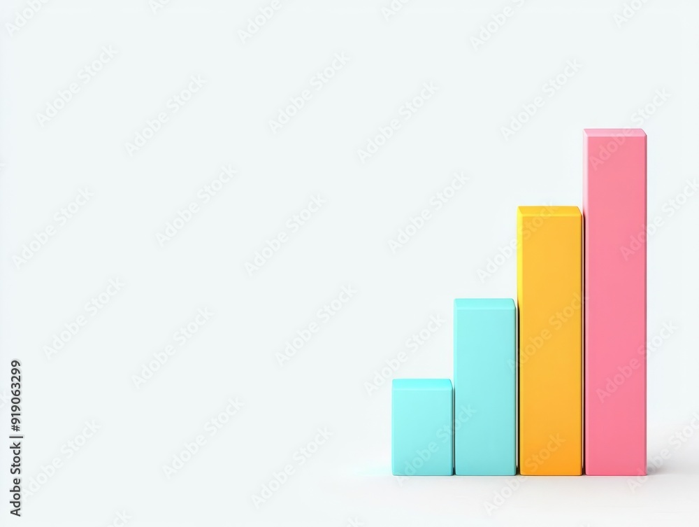 Revenue targets, ascending bar chart, flat design illustration Revenue targets, ascending bar chart, flat design illustration