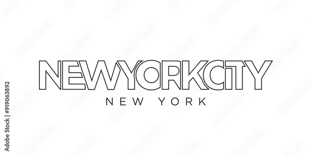 New York City, USA typography slogan design. America logo with graphic city lettering for print and web. New York City, USA typography slogan design. America logo with graphic city lettering for print and web.