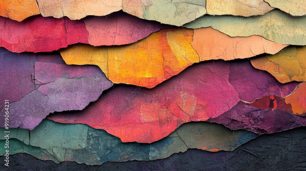 Abstract Layered Texture with Cracked and Faded Paint Abstract Layered Texture with Cracked and Faded Paint