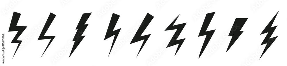 lightning set yellow huge vector icon set lightning set yellow huge vector icon set
