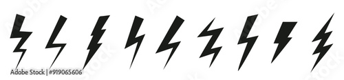 lightning set yellow huge vector icon set