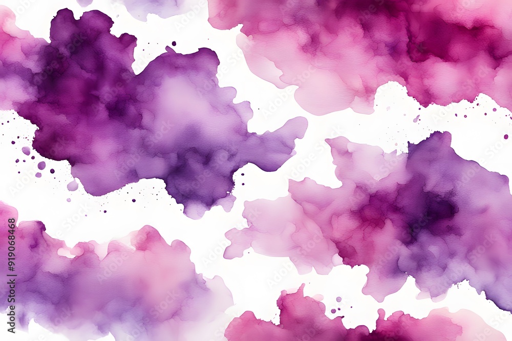 Obraz premium A blend from pastel purple to deep magenta watercolor on white background, AI Generated