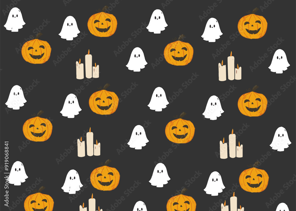Halloween seamless pattern cute digital print decor wall art with Boo, Crayon, Bat Halloween seamless pattern cute digital print decor wall art with Boo, Crayon, Bat