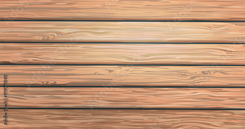 Wooden background. Nut color wooden planks. Vector backdrop for photo.