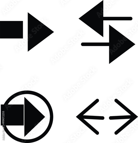 Arrows set of black icons. Arrow icon. Arrow vector collection. Arrow. Cursor. Modern simple arrows. Vector illustration isolated on white with transparent background.