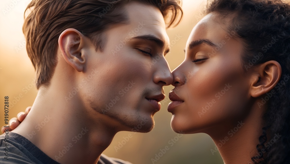 Fototapeta premium couple kissing