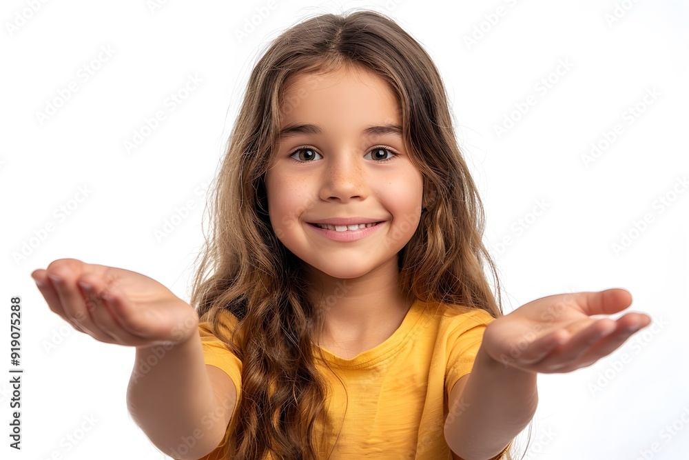 Joyful Child with Outstretched Arms and a Bright Smile Joyful Child with Outstretched Arms and a Bright Smile