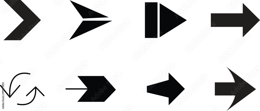 Arrows set of black icons. Arrow icon. Arrow vector collection. Arrow. Cursor. Modern simple arrows. Vector illustration isolated on white with transparent background. Arrows set of black icons. Arrow icon. Arrow vector collection. Arrow. Cursor. Modern simple arrows. Vector illustration isolated on white with transparent background.