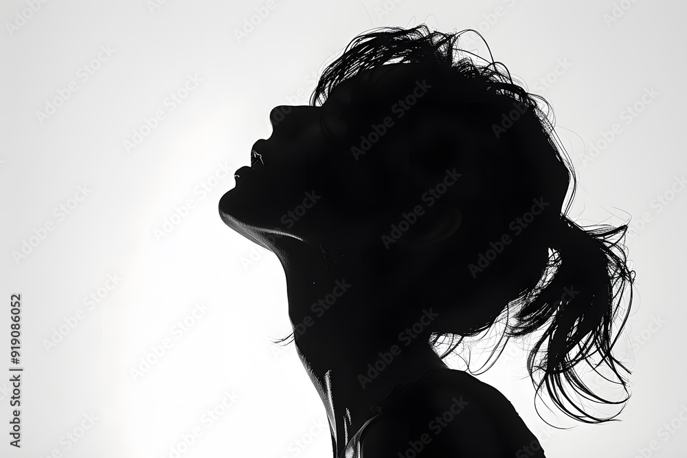 Captivating Silhouette of a Woman Against a Bright Background Captivating Silhouette of a Woman Against a Bright Background
