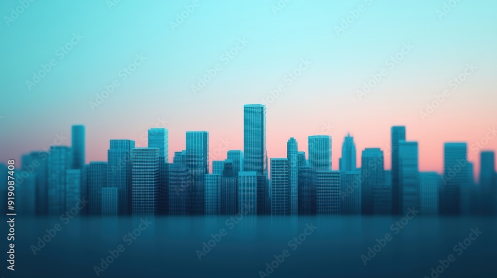 Fototapeta premium Futuristic Urban Economic Integration on Digital Platforms with Copy Space for Text in 8K High Detail Resolution