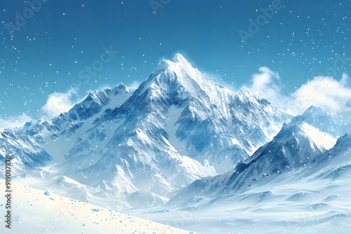 Majestic Snow-Capped Mountains Under a Clear Blue Sky