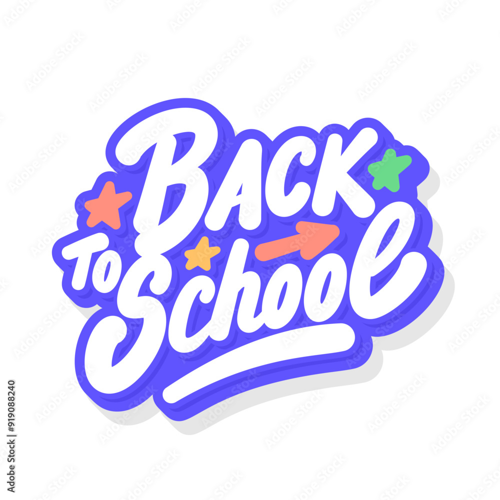 Back to school. Vector handwritten lettering sticker. Back to school. Vector handwritten lettering sticker.