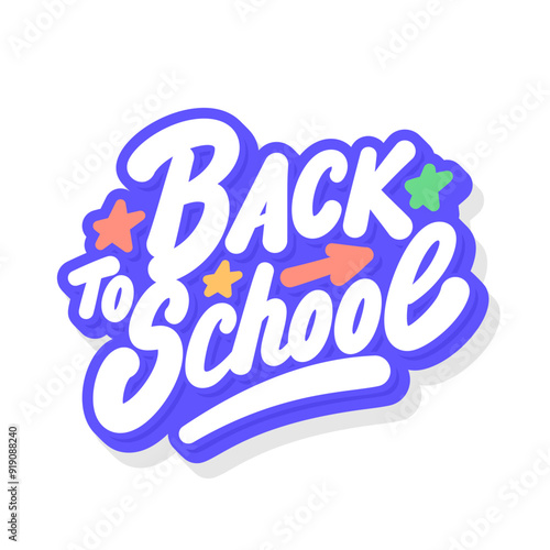 Back to school. Vector handwritten lettering sticker.