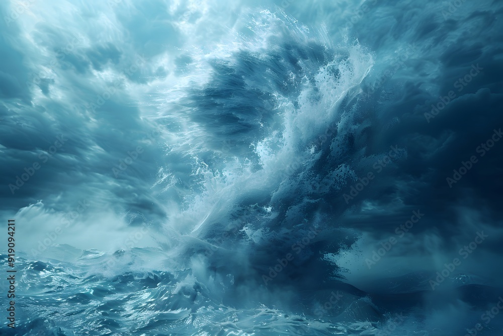Dramatic Ocean Waves Under Stormy Skies Dramatic Ocean Waves Under Stormy Skies