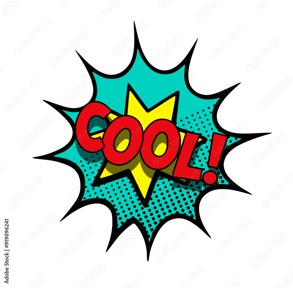 Cool comic book style expression on burst background Cool comic book style expression on burst background