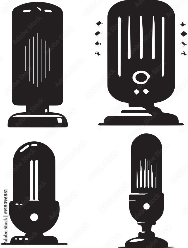 silhouette of clean vector heater isolated on white background silhouette of clean vector heater isolated on white background