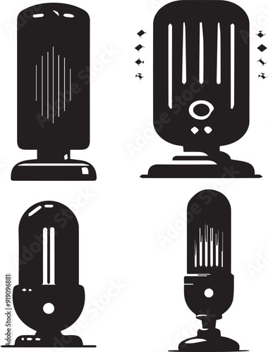 silhouette of clean vector heater isolated on white background